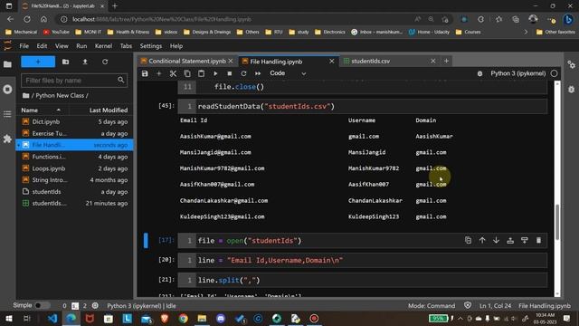 Python File Handling Part 2 - Read Student Data смотреть онлайн