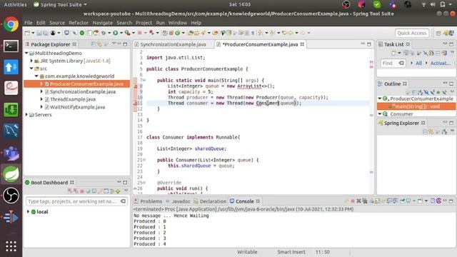 ProducerConsumer Problem using wait(), notifyAll() and synchronization смотреть онлайн