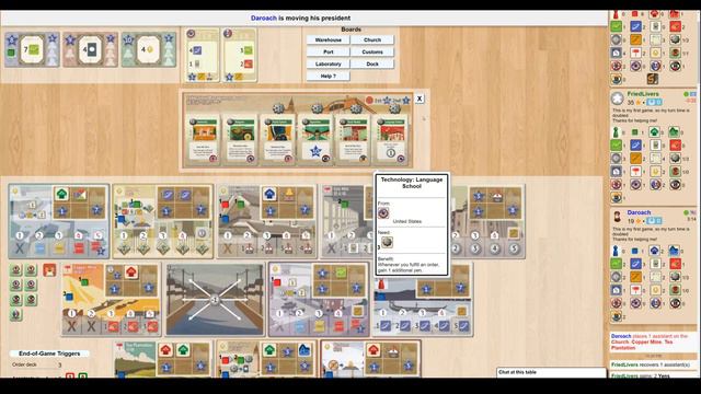 Yokohama Board Game Yokohama Full Playthrough On Board Game Arena - 3 Player Playthrough