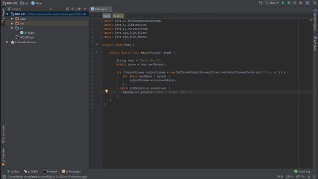 #5 Запись в файл через поток / Java NIO / Source Code ⚠️ Deprecated смотреть онлайн