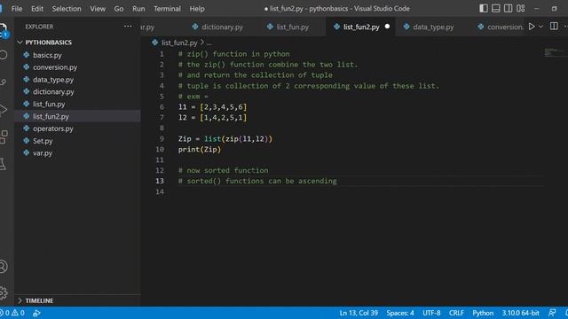 zip() and Sorted() functions in python | python basics | @CodeWithHarry смотреть онлайн