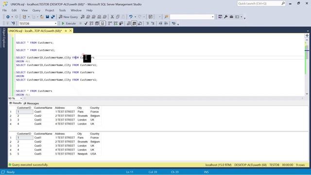 Hands on SQL UNION/UNION ALL/IS NULL/IS NOT NULL/ISNULL()/COALESCE() functions with Complete querie смотреть онлайн