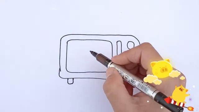 Drawing a microwave oven for children,Рисуем микроволновую печь для детей,رسم فرن الميكروويف للاطفا смотреть онлайн
