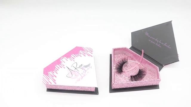 Розовые капельки алмазные ресницы коробка с лотком на заказ Lashbox упаковка логотипом природа