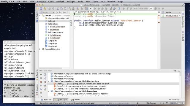Using ANTLR v4 in Intellij IDE смотреть онлайн