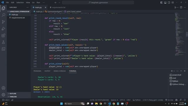 GPT Simulated Environments: gpt-3.5-turbo plays blackjack in OpenAI RL Gym environment via langchai смотреть онлайн