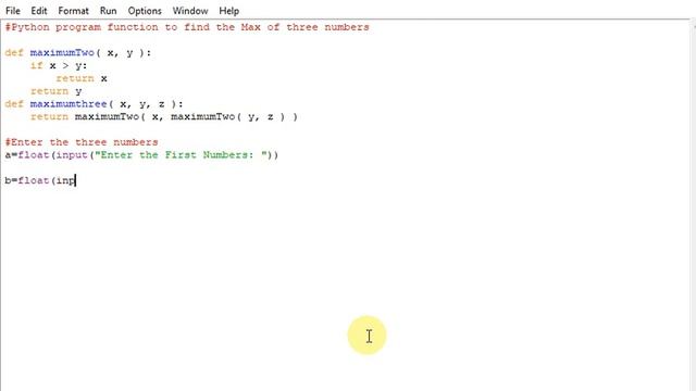 Python program function to find the Maximum of three numbers смотреть онлайн