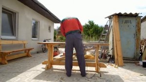 Деревянный садовый стол своими руками