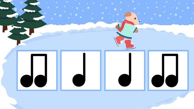Ice Skating Rhythm Play Along - Quarter Notes and Eighth Notes смотреть онлайн