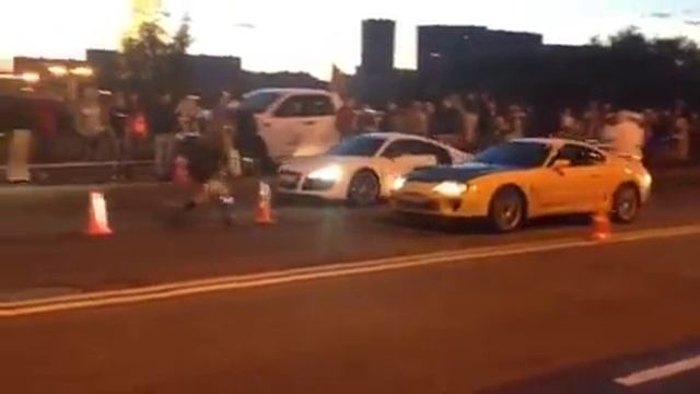 Audi R8 vs Toyota supra смотреть онлайн