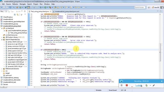 REST API testing using Java programming Jersey lib Part 2 Coding detail, sample request and respo смотреть онлайн