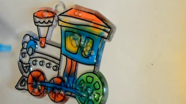 Stained glass paints/Витражные краски/Паровозик "Турурух"/Набор для творчества смотреть онлайн