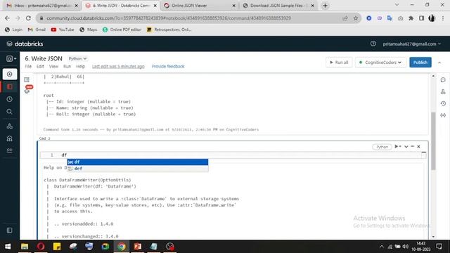 How to write dataframe into JSON file in PySpark | PySpark | Databricks Tutorial смотреть онлайн