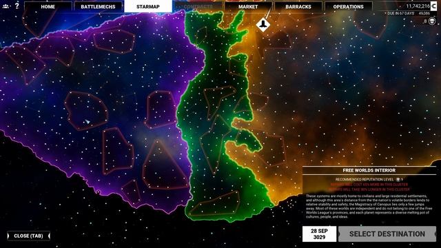 Mechwarrior 5 Mercenaries | Starmap Conflict Zones by Reputation Level | MW5 смотреть онлайн
