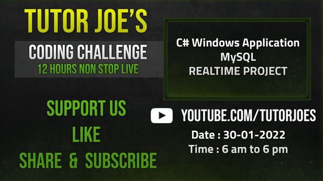 12 Hours Non Stop Live Coding Challenge | Tutor Joes | 30-01-2022 6 to 6 смотреть онлайн