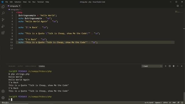 Learn PHP Strings - Tutorial for Beginners смотреть онлайн