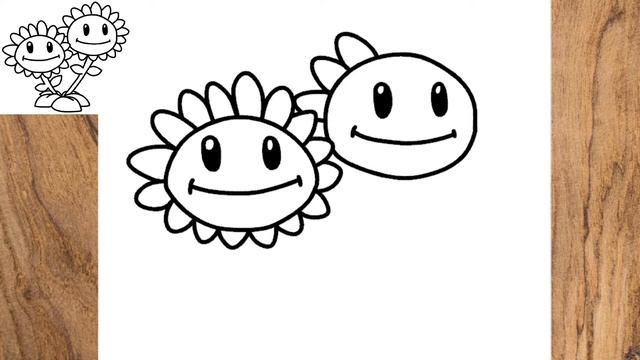 How to draw Twin Sunflower from Plants vs Zombies 2 pvz смотреть онлайн
