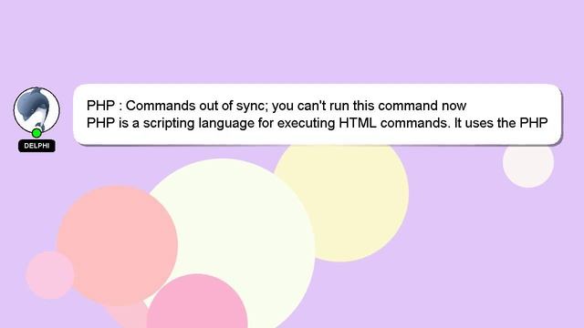 PHP : Commands out of sync; you can't run this command now смотреть онлайн