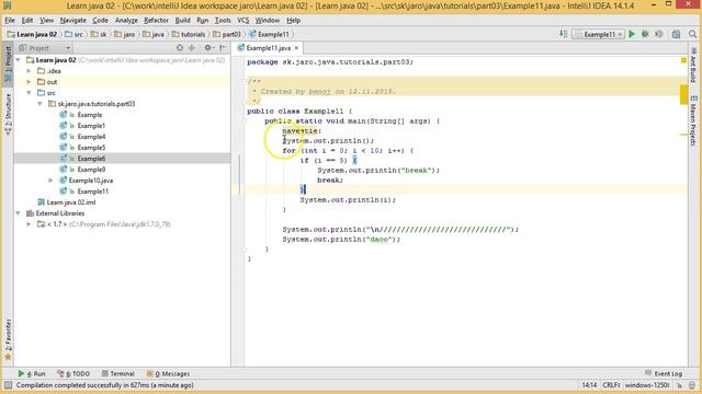 Java [11] - break, continue, návestia смотреть онлайн