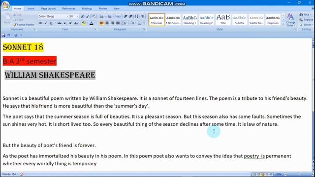 sonnet 18 B. A 3rd semester by William Shakespeare. poem смотреть онлайн