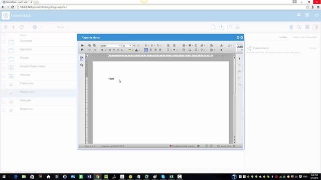 Editing Files Using Only Office Web Application in Centrestack смотреть онлайн