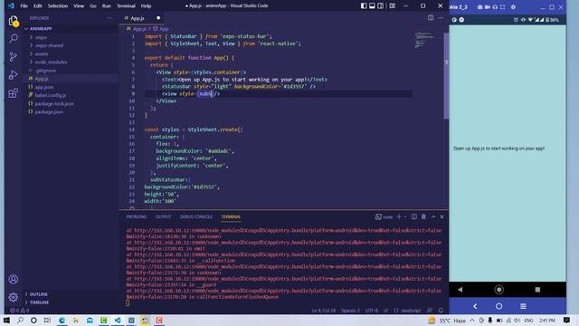 Android/iOS tutorial #09 status bar color and adding images in JavaScript/react native in Urdu/Hind смотреть онлайн