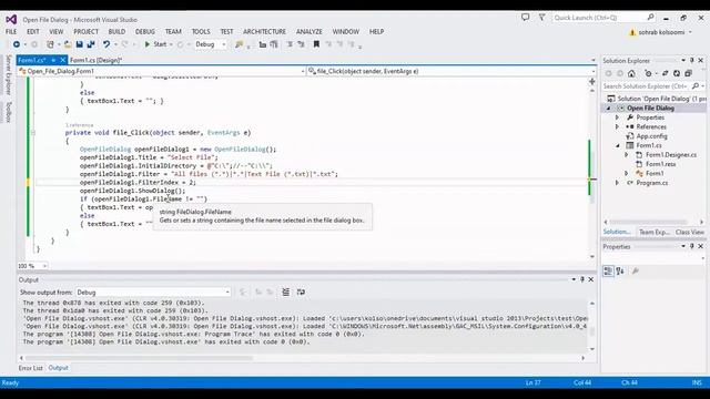 C# Open File Dialog for Select File or Folders | Windows Forms | Folder Browser Dialog смотреть онлайн