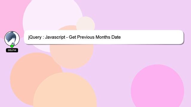 jQuery : Javascript - Get Previous Months Date смотреть онлайн