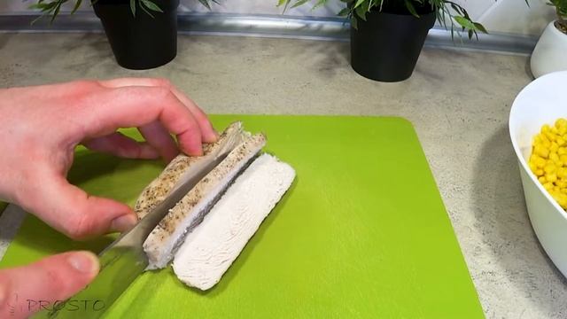 Салат с курицей и шампиньонами. Салат с кукурузой смотреть онлайн