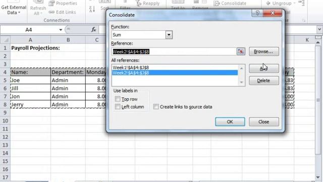 Excel 2010 Tutorial Consolidating Data Microsoft Training Lesson 19.1 смотреть онлайн
