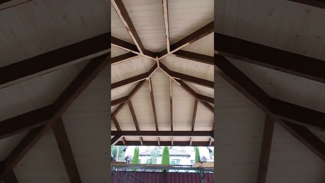 Деревянный навес для авто