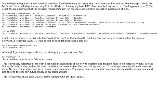 curl command not found on OSX El Cap смотреть онлайн