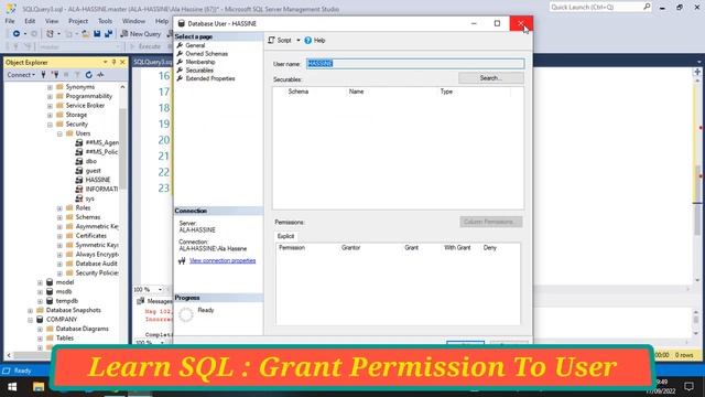 #12 : Learn SQL | Grant Permissions For The User In SQL Server | Select,Delete,Alter,... смотреть онлайн