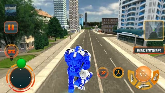 Flying Police Robot Car Simulator - Transformer Cop 3D - Android Gameplay смотреть онлайн
