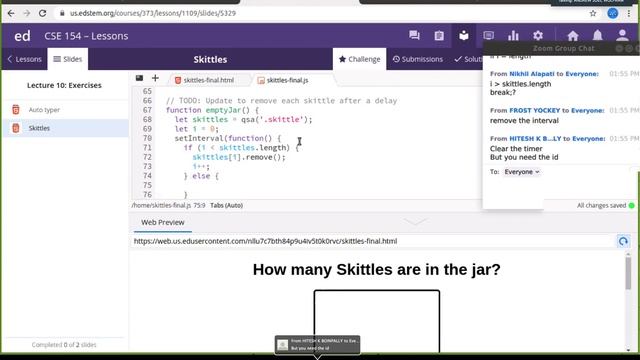 JavaScript setTimer setInterval Animation Intro | Class 10 | CSE154:Web Programming смотреть онлайн