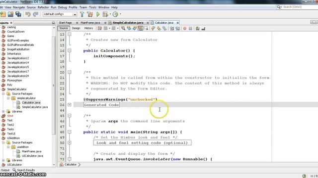 Simple Calculator-1 Using Java (Net Beans)