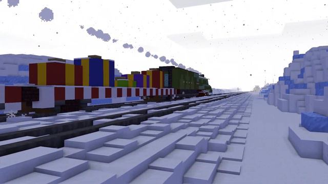 Snowy Trains in Minecraft Animation смотреть онлайн