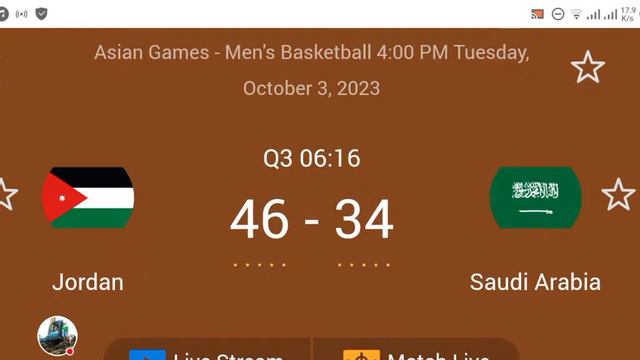 live!! Jordan vs Saudi Arabia asian game's men's basketball 2023 live scoreboard смотреть онлайн
