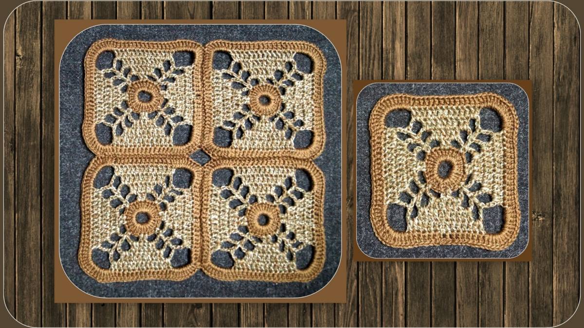 Квадратный мотив для пледа или покрывала. Серия "Волшебный квадрат". смотреть онлайн