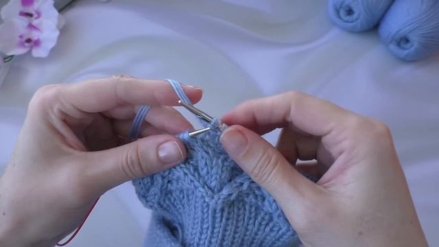 Шапка спицами. Мастер-класс с расчетами и схемой узора. смотреть онлайн