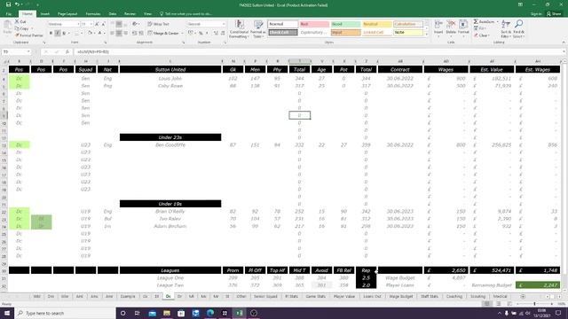 Excel Spreadsheets - Tutorial 8 - Sutton United - Central Defenders - Football Manager 2022 смотреть онлайн