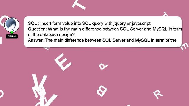 SQL : Insert form value into SQL query with jquery or javascript смотреть онлайн