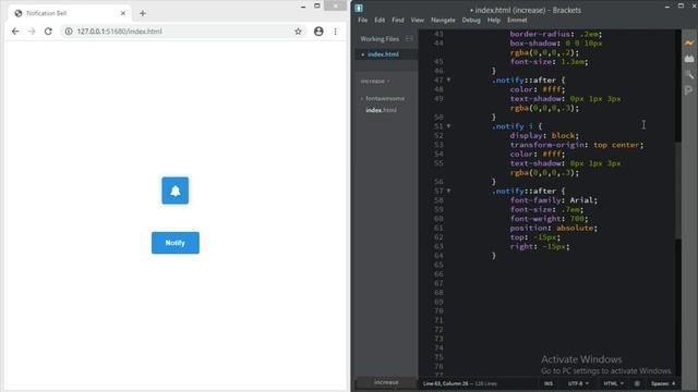 How To Create A Functional Notification Alert Bell 2 | [CSS Tutorial] смотреть онлайн