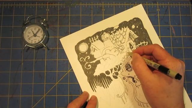 SkullhausTreehouse Ink Drawing Time Lapse Buzz Parker смотреть онлайн