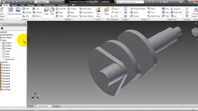 Autodesk Inventor 2012 V12 MERLIN ENGINE pt1 the crankshaft смотреть онлайн