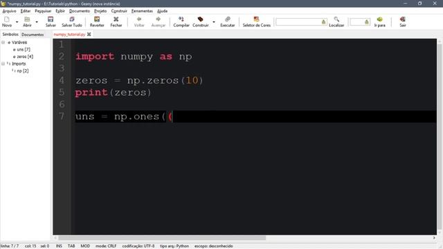 Tutorial Numpy #5 - np zeros e np ones смотреть онлайн