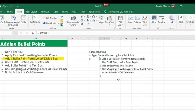 7 Ways to Add Bullet Points in Excel смотреть онлайн