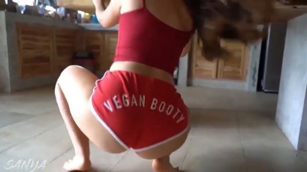 Twerk in Red Vegan Booty Shorts in Bali Slow Mo YouTube
