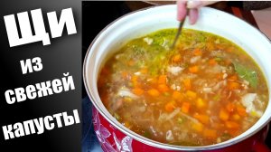 Щи из свежей капусты с курицей