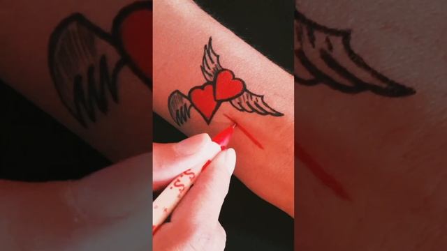 how to make heart tattoo ♥ ♥ #shorts #viral #trending смотреть онлайн